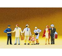 Preiser Figure Set 10029 Passengers at the Platform Gate 7-piece Exclusive HO/OO