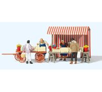Preiser 10053 HO/OO Gauge Fruit & Vegetable Stall w/Accessories Ex igure Set