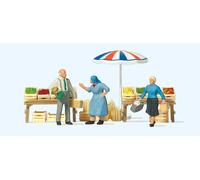 Preiser 10056 At the Market, Market Stalls and Sunshade, H0