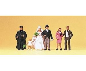 Preiser 10057 Bridal Couple, Evangelical Minister, H0