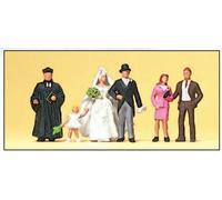 PREISER 10057 HO Scale At The Wedding: Bride And Groom With Protestant Priest