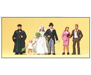 PREISER 10057 HO Scale At The Wedding: Bride And Groom With Protestant Priest
