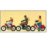 PREISER 10125 HO Scale Motorcyclists (The Set Includes 3 Bikes And 3 Figures)