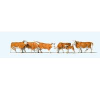 Preiser 10146 Brown/White Cows (6) Exclusive Figure Set