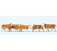 Preiser 10146 Brown/White Cows (6) Exclusive Figure Set