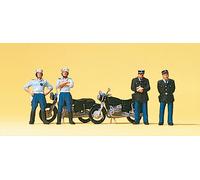 Preiser 10191 Gendarmerie (4) with Motorcycles (2) Exclusive Figure Set