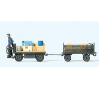 Preiser 10256 Electric Cart With Driver. Deutsche Bundesbahn, Former Epoch III ,