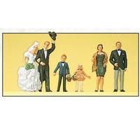 PREISER 10339 HO Scale Bride And Groom With Witnesses Pcs. 6