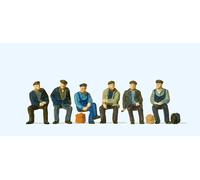 Preiser 10351 Seated Industrial Workers Pre Painted Model Gauge H0/00 1:87Scale
