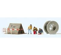 Preiser 10374 Telecoms Workers (Pk3) And Accessories Exclusive Figures Set HO Ga