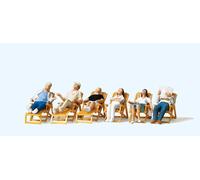 Preiser 10430 HO/OO Gauge Clothed People on Loungers (6) Exclusive Figure Set