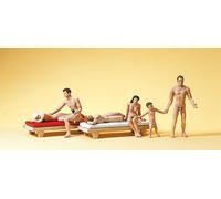 Preiser 10439 Couple/ Family At Nudist Beach HO Gauge Figures
