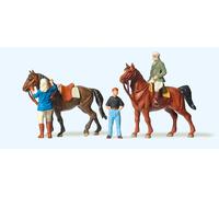 Preiser 10503 Horses (2) at the Riding School Exclusive Figure Set HO