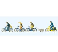 Preiser 10507 HO/OO Gauge Cyclists (4) Exclusive Figure Set
