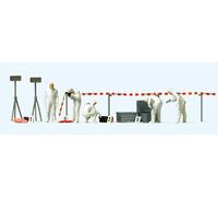 Preiser 10576 Crime Scene Investigation Scene (5) Exclusive Figure Set