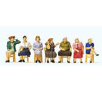 Preiser 1:87 HO Scale Seated Women, Waiting with Loose Chairs