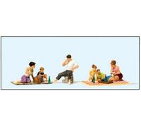 PREISER 10617 HO Scale Figures At The Picnic (Set Of 6 With Accessories)