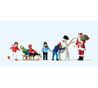 Preiser 10626 Santa Claus, Children, Snowman, H0