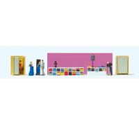 Preiser 10628 HO/OO Gauge Trying on Clothes Scene (4) Exclusive Figure Set