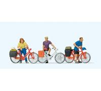 Preiser 10637 Standing Cyclists at The Railroad Crossing, H0