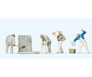 Preiser 10654 HO/OO Gauge Plasterers (4) Exclusive Figure Set