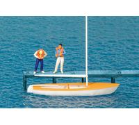 Preiser 10678 Korsar Boat w/Sailors(2) Life Jackets Exclusive Figure Set