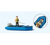 Preiser 10687 Angler in the inflatable boat, H0