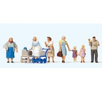 Preiser 10711 On the Town Pavement (7) Exclusive Figure Set HO