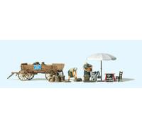 Potato Sales Sales Stand (2) Figure set Preiser 10742
