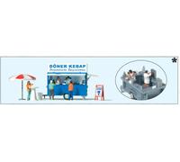 Preiser 10747 Doner Kebap Sales Stand (5) Exclusive Figure Set