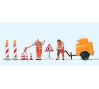 Preiser 10754 Road Workers (2) with Compressor Exclusive Figure Set