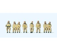 Preiser 10769 HO/OO Gauge Firemen Beige Uniform Seated Crew (8) Exclusive Figure