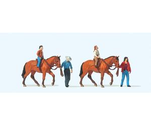 Preiser 10794 HO/OO Gauge Horse Riding Lessons Exclusive Figure Set