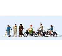 Preiser 12484 Pedestrians and Cyclists around 1930 Figure Set HO NEW