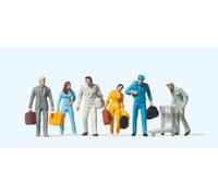 Preiser 14000 HO/OO Gauge Walking Passengers (6) Standard Figure Set