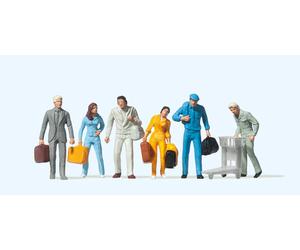Preiser 14000 HO/OO Gauge Walking Passengers (6) Standard Figure Set