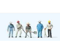 Preiser 14017 Track Workers (5) with Tools Standard Figure Set