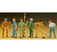 Preiser 14030 Road Workers (6) with Tools Standard Figure Set HO