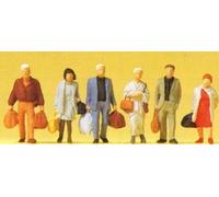 Preiser 14070 Walking Railway Travellers (6) Standard Figure Set
