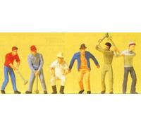 Preiser 14075 Worker 6 Figures Track H0 1/87