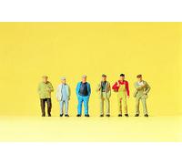 Preiser 14087 Walking Workers (6) Standard Figure Set