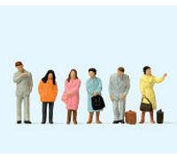 Preiser 14121 Waiting Travellers (6) Standard Figure Set