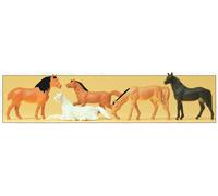 PREISER 14150 HO Scale Assorted Horses 5 Pieces