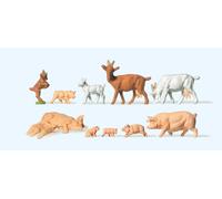 Preiser 14162 Goats/Pigs (12) Standard Figure Set HO
