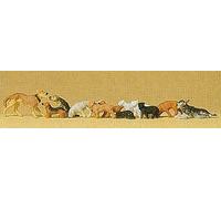 Preiser 14165 Dogs/Cats (12) Standard Figure Set