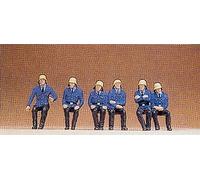 Preiser 14207 Seated Firemen (6) Standard Figure Set