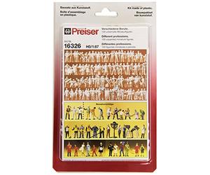 Preiser 16326 Unpainted Figure Set Tradespeople Package(120) HO Model Figure