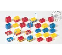 Preiser 17113 Set Of Boxes And Carts For Transporting Goods In Scale 1:87