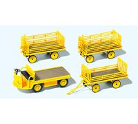 Preiser 17121 Electric Cart with 3 Trailers, DP, Era 3, Kit, H0