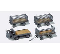 Preiser 17122 HO/OO Gauge DB Electric Vehicle & Carts (3) Kit